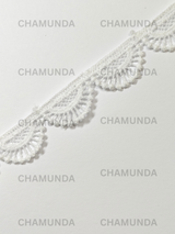 White Scalloped Polyester GPO Lace Trim