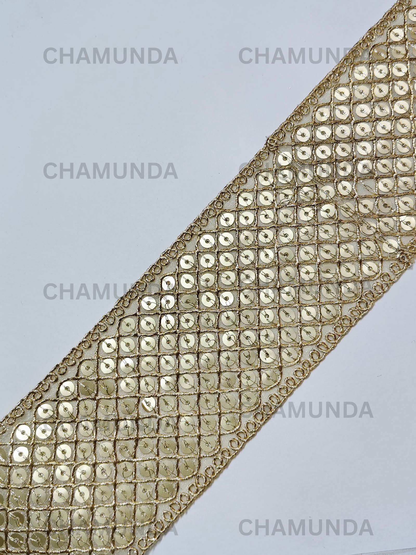 Gold Sequins Lace Border