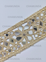 Mirror Work Embroidered Lace Border