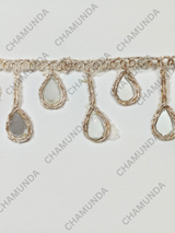 Mirror Gold Hanging Lace Border