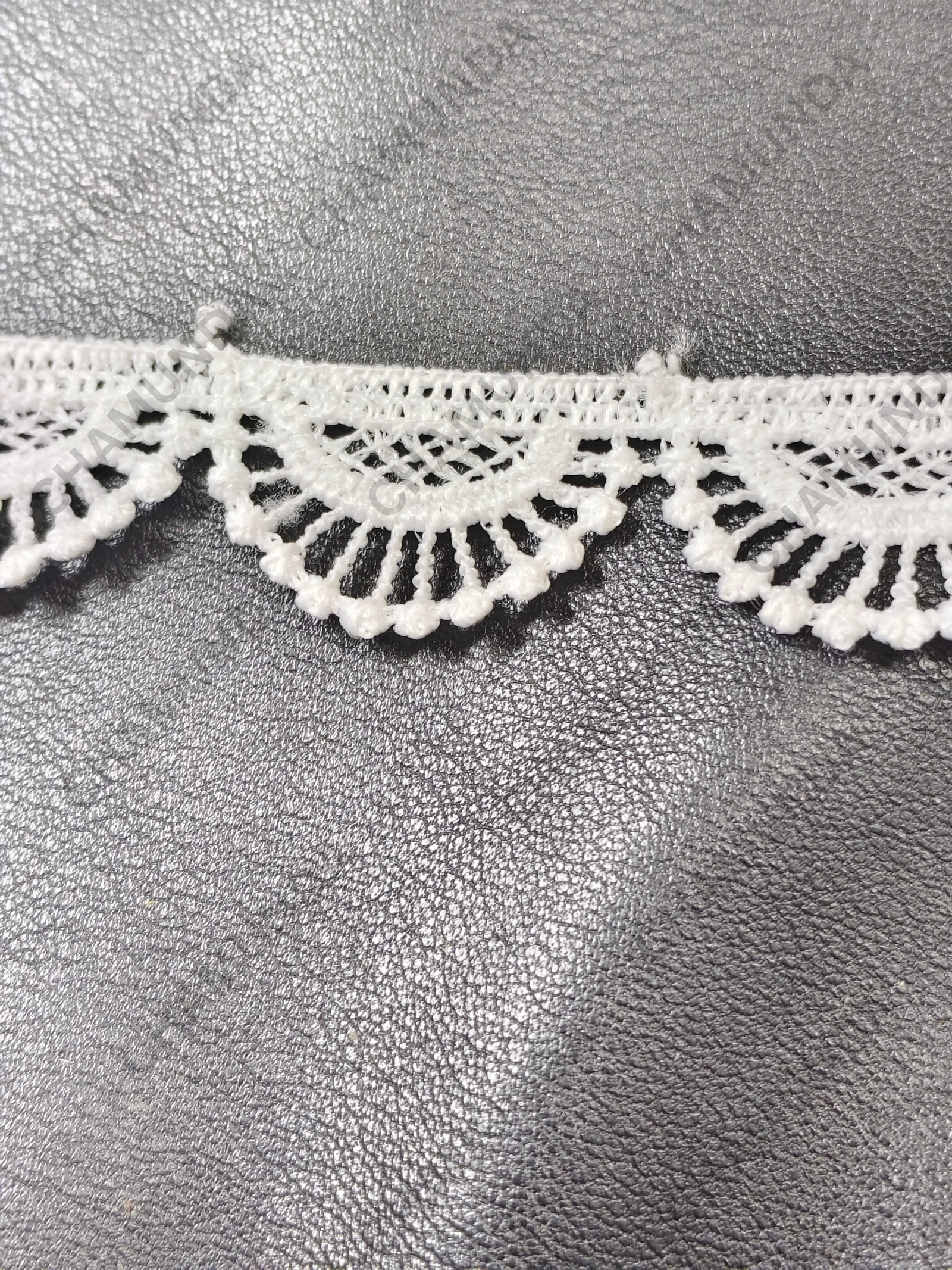 White Scalloped Polyester GPO Lace Trim