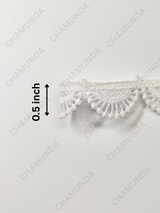 White Scalloped Polyester GPO Lace Trim