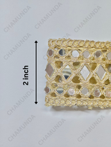 Mirror Work Embroidered Lace Border