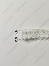 White circular mesh flower pattern GPO Lace Trim